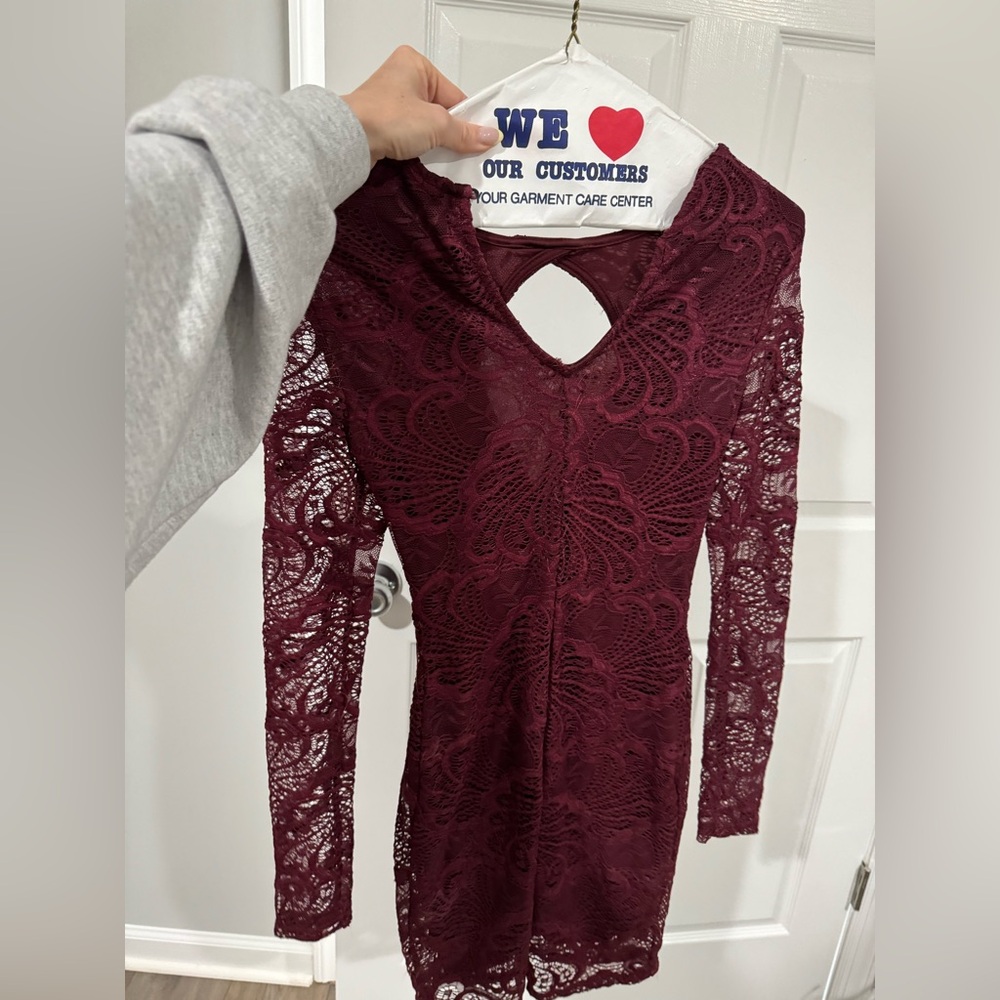 Lace Burgundy Dress